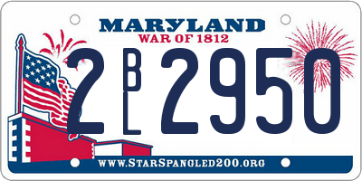 MD license plate 2BL2950