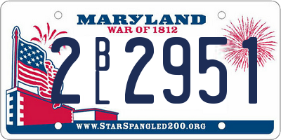 MD license plate 2BL2951