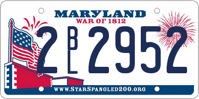 MD license plate 2BL2952