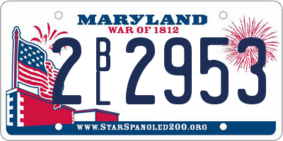 MD license plate 2BL2953