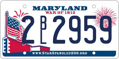 MD license plate 2BL2959