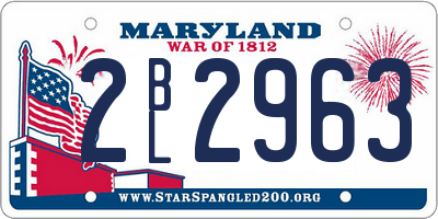 MD license plate 2BL2963