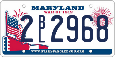 MD license plate 2BL2968