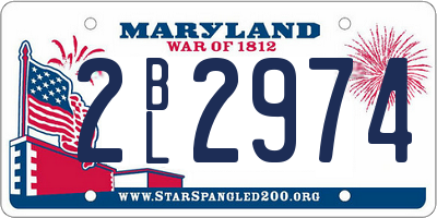 MD license plate 2BL2974