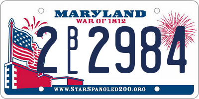 MD license plate 2BL2984