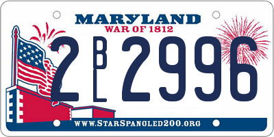 MD license plate 2BL2996