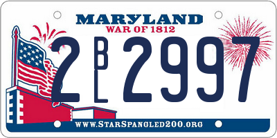 MD license plate 2BL2997