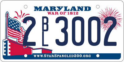 MD license plate 2BL3002