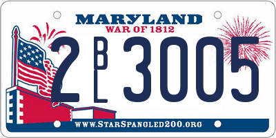 MD license plate 2BL3005