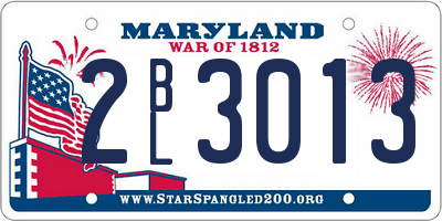 MD license plate 2BL3013