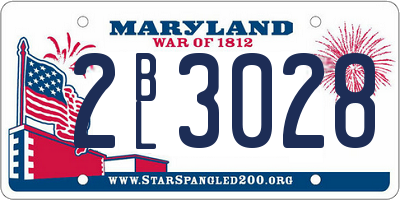 MD license plate 2BL3028