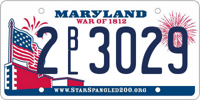 MD license plate 2BL3029