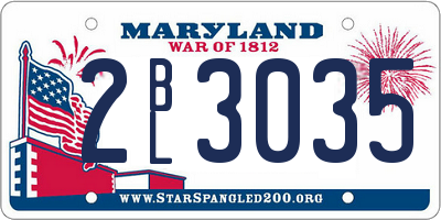 MD license plate 2BL3035