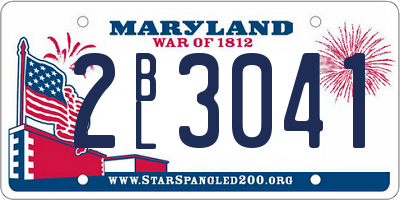 MD license plate 2BL3041