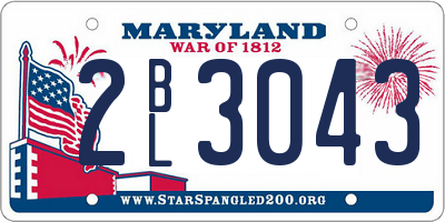 MD license plate 2BL3043