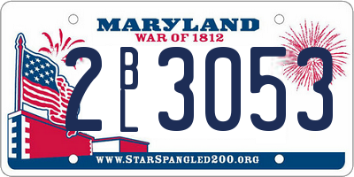 MD license plate 2BL3053