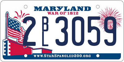 MD license plate 2BL3059