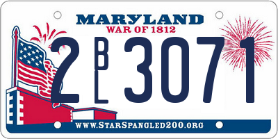 MD license plate 2BL3071