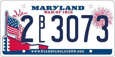 MD license plate 2BL3073