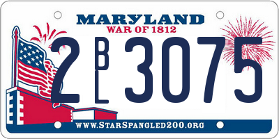 MD license plate 2BL3075
