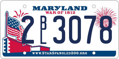 MD license plate 2BL3078