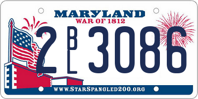MD license plate 2BL3086