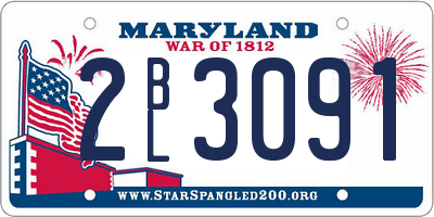 MD license plate 2BL3091