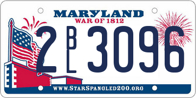 MD license plate 2BL3096