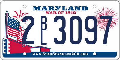 MD license plate 2BL3097