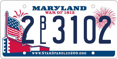 MD license plate 2BL3102