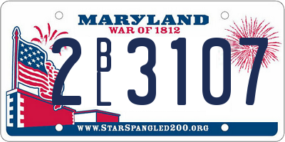 MD license plate 2BL3107