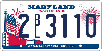 MD license plate 2BL3110