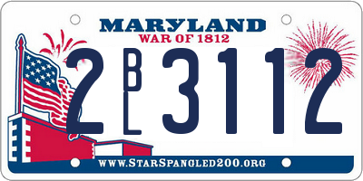 MD license plate 2BL3112