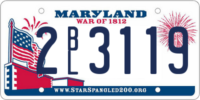 MD license plate 2BL3119