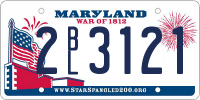 MD license plate 2BL3121