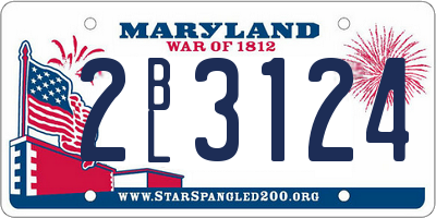 MD license plate 2BL3124