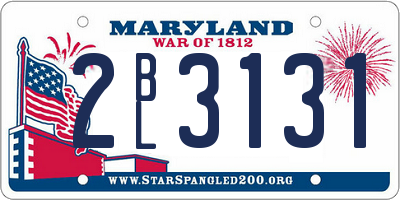 MD license plate 2BL3131