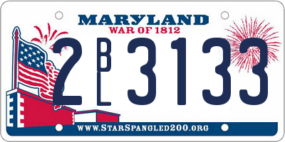 MD license plate 2BL3133