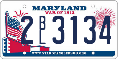 MD license plate 2BL3134