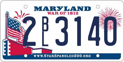 MD license plate 2BL3140