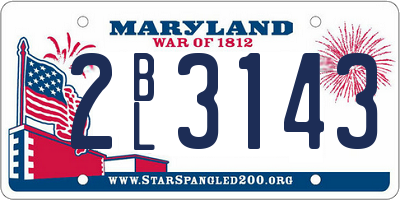 MD license plate 2BL3143