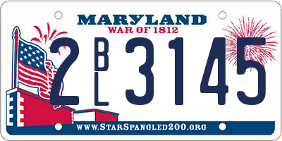 MD license plate 2BL3145