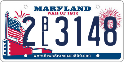 MD license plate 2BL3148