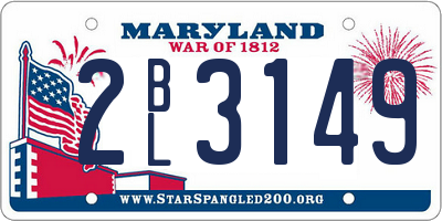 MD license plate 2BL3149