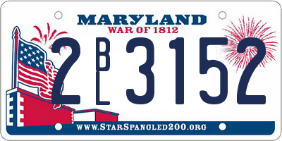 MD license plate 2BL3152