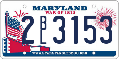MD license plate 2BL3153