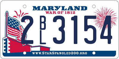 MD license plate 2BL3154