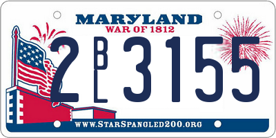 MD license plate 2BL3155