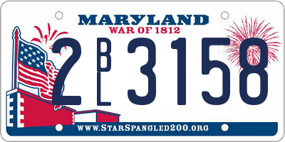 MD license plate 2BL3158