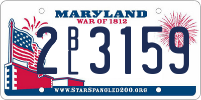 MD license plate 2BL3159
